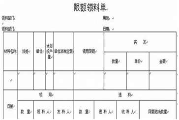 限額領料單屬于什么憑證