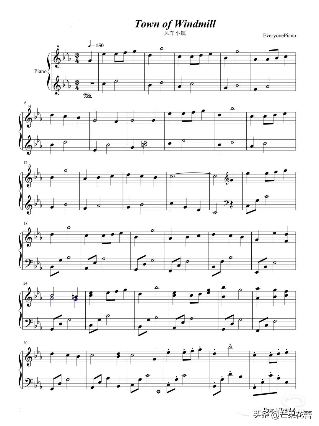 新手最簡單的鋼琴曲譜