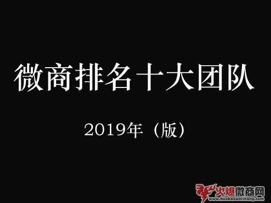 微商排名十大團隊統計-比較新2019年排行榜